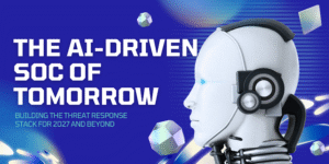 AI-Driven SOC dashboard with real-time cyber threat detection, automation, and analytics representing the future of security operations.